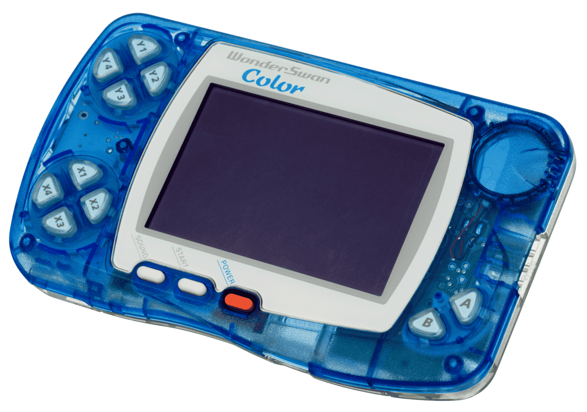 The WonderSwan Color, in blue.